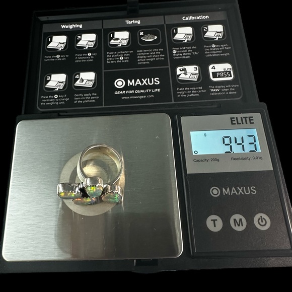 Aurora Opals in Solid Sterling Silver Flutter Ring - Picture 6 of 11